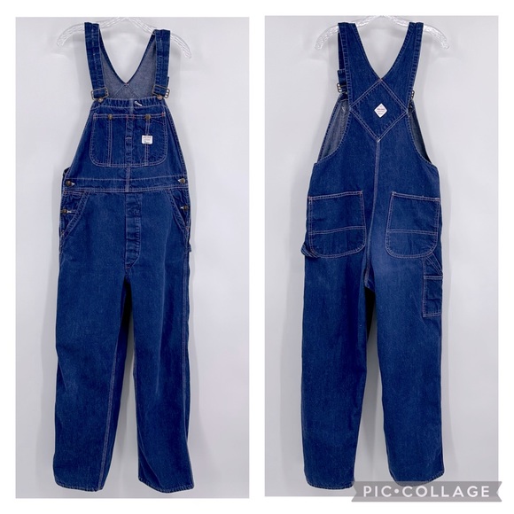 jcpenney Jeans Penneys Vintage Union Made Square Back Denim Bib